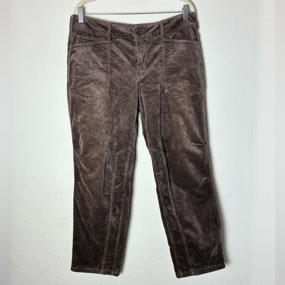 Anthropologie Pilcro The Wanderer Brown Corduroy Carpenter Pants Cotton Modal